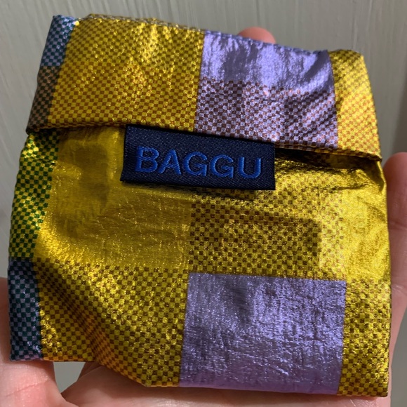 BAGGU Bags Baggu Baby Metallic Madras Flat Storage Pouch Poshmark